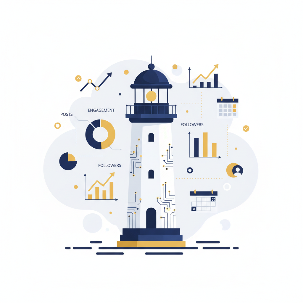 Lighthouse Social brand illustration